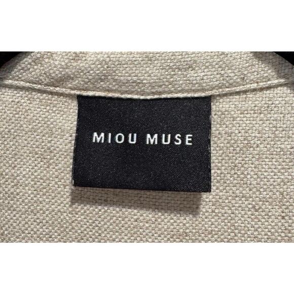 Miou Muse Women’s Size Small Button Front Tunic Top Linen Blend Minimalist Boho - Picture 6 of 9